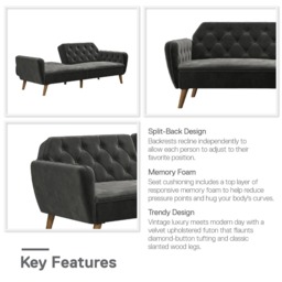 Novogratz Tallulah Futon-Grey - thumbnail 7