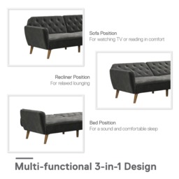 Novogratz Tallulah Futon-Grey - thumbnail 6