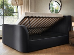 Flair Fallon TV Side Lift Ottoman Bed Charcoal Velvet SuperKing - thumbnail 3
