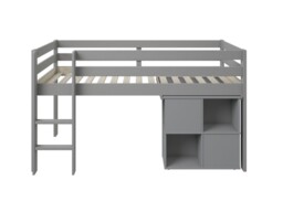"Noomi Nora Workstation Mid Sleeper Bed Grey Solid Pine (FSC-Certified) " - thumbnail 2