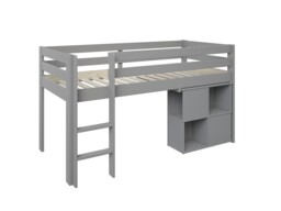 "Noomi Nora Workstation Mid Sleeper Bed Grey Solid Pine (FSC-Certified) " - thumbnail 3