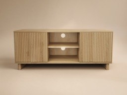 SOLACE+CO Velmor 120cm Ribbed TV Unit with Storage Oak - thumbnail 4