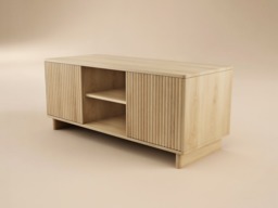 SOLACE+CO Velmor 120cm Ribbed TV Unit with Storage Oak - thumbnail 5