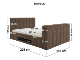Langden TV Ottoman Bed Brown Double - thumbnail 7