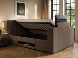 Langden TV Ottoman Bed Brown Double - thumbnail 3