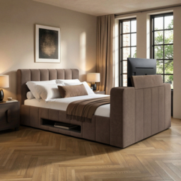 Langden TV Ottoman Bed Brown Double - thumbnail 1