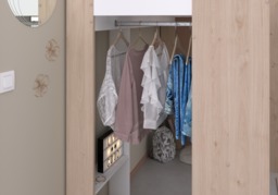 Parisot Shelter High Sleeper Bed with Desk & Wardrobe, Oak - thumbnail 6