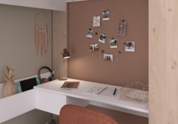 Parisot Shelter High Sleeper Bed with Desk & Wardrobe, Oak - thumbnail 5