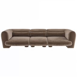 SOLACE+CO Maddox 4 Seater Chocolate Velvet Sofa - thumbnail 3