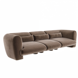 SOLACE+CO Maddox 4 Seater Chocolate Velvet Sofa - thumbnail 4