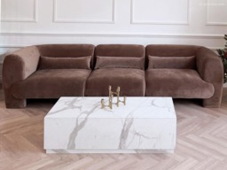 SOLACE+CO Maddox 4 Seater Chocolate Velvet Sofa - thumbnail 7