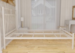 Wholesale Beds Emma Wrought Iron Bed Frame-Ivory-Low Foot End-Kingsize - thumbnail 2
