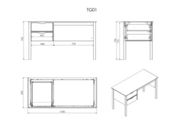 Noomi Aponi Desk with Drawers White (FSC Certified) - thumbnail 5