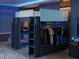 Recoil Dante Twin Gaming High Sleeper with Desk & Wardrobe - thumbnail 2