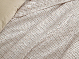 Yard Waffle Textured 100% Cotton Bedspread 140x220cm in Natural - thumbnail 4