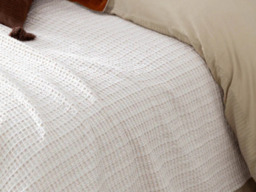 Yard Waffle Textured 100% Cotton Bedspread 140x220cm in Natural - thumbnail 2
