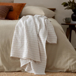 Yard Waffle Textured 100% Cotton Bedspread 140x220cm in Natural
