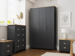 GFW Lancaster 4 Piece Bedroom Set-Grey - thumbnail 2