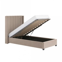 Flair Tiggy Single Ottoman Bed Velvet Beige - thumbnail 5