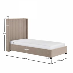 Flair Tiggy Single Ottoman Bed Velvet Beige - thumbnail 6