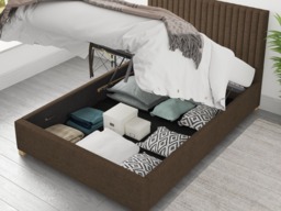 Aspire Grant Ottoman Bed Yorkshire Knit Chocolate - Kingsize - thumbnail 4