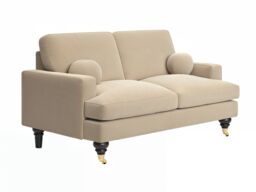 SOLACE+CO Addison 2 Seater Sofa with Caster Legs Beige Velvet - thumbnail 5