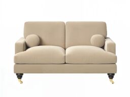 SOLACE+CO Addison 2 Seater Sofa with Caster Legs Beige Velvet - thumbnail 4