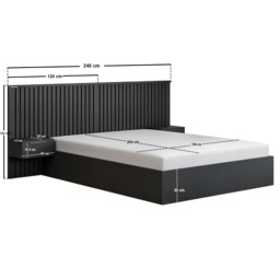 SOLACE+CO Taylor Kingsize Hotel Ottoman Bed with Side Tables Black - thumbnail 5