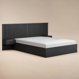 SOLACE+CO Taylor Kingsize Hotel Ottoman Bed with Side Tables Black - thumbnail 4