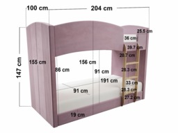 Flair Zoey Upholstered Bunk Bed Pink Velvet - thumbnail 5
