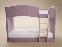 Flair Zoey Upholstered Bunk Bed Pink Velvet - thumbnail 4