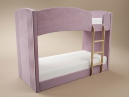 Flair Zoey Upholstered Bunk Bed Pink Velvet - thumbnail 3
