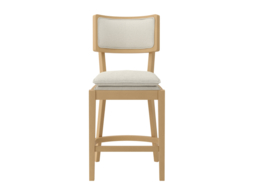 LPD Maggie Counter Stool Frost Umber Woven Fabric Wood Frame - thumbnail 6