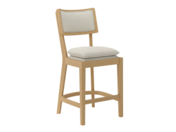LPD Maggie Counter Stool Frost Umber Woven Fabric Wood Frame - thumbnail 4