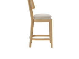 LPD Maggie Counter Stool Frost Umber Woven Fabric Wood Frame - thumbnail 3