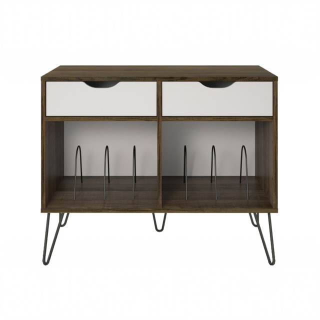Dorel Concord Turntable Stand With Drawers-Brown Oak - image 1