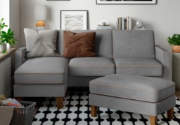 Dorel Bowen Ottoman With Contrast Welting-Grey/Beige - thumbnail 7