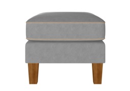 Dorel Bowen Ottoman With Contrast Welting-Grey/Beige - thumbnail 4