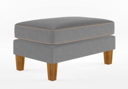 Dorel Bowen Ottoman With Contrast Welting-Grey/Beige - thumbnail 2