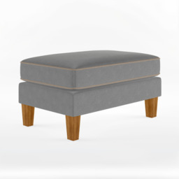 Dorel Bowen Ottoman With Contrast Welting-Grey/Beige - thumbnail 1