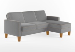 Dorel Bowen Ottoman With Contrast Welting-Grey/Beige - thumbnail 6
