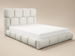 SOLACE+CO Irma Marshmallow Bed Frame Cream Chenille Double - thumbnail 6