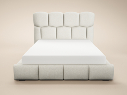 SOLACE+CO Irma Marshmallow Bed Frame Cream Chenille Double - thumbnail 5