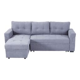 Living & Home 3-Seater Upholstered Corner Sofa Bed - thumbnail 4