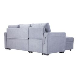 Living & Home 3-Seater Upholstered Corner Sofa Bed - thumbnail 6