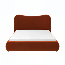 SOLACE+CO Ember Ottoman Bed Orange Velvet Double - thumbnail 5