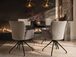 SOLACE+CO Emil Glass Dining Table with Kora Chairs Set of 4 - thumbnail 2