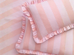 Furn Birdie Wavy Striped Ruffle Pillowcase Pair-Lemon/Sky - thumbnail 3