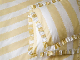Furn Birdie Wavy Striped Ruffle Pillowcase Pair-Lemon/Sky - thumbnail 4