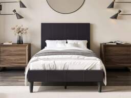 Flair Leto Single Faux Leather Bed Frame Frame Brown - thumbnail 2